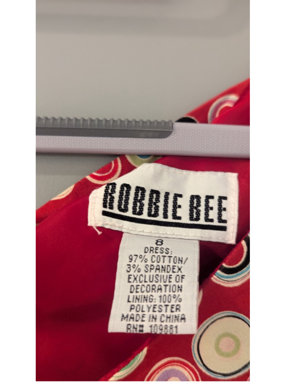 Vintage Robbie Bee Red Retro Polka Dot Fit & Flare Dress Size 8 Lined Sleeveless - Picture 4 of 5